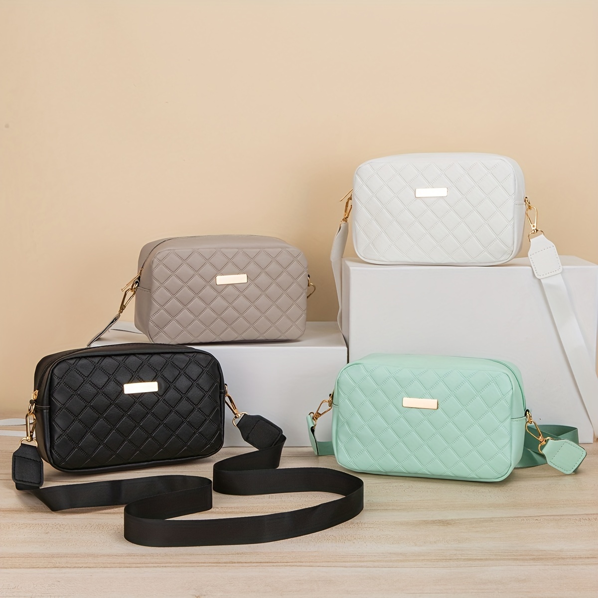 

Mini Fashion Embossed Crossbody Bag, Solid Color Shoulder Bag, Women's Casual Handbag & Purse