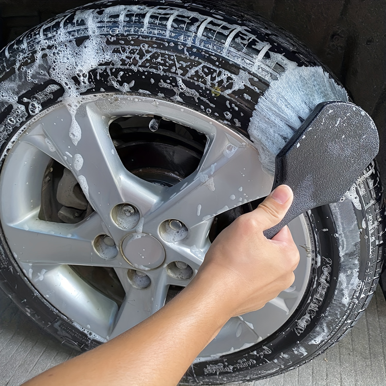  DANDELG cepillo para rueda de coche, cepillo para llantas,  herramienta de lavado, cepillo de limpieza de neumáticos de vehículos,  accesorios de coche : Automotriz