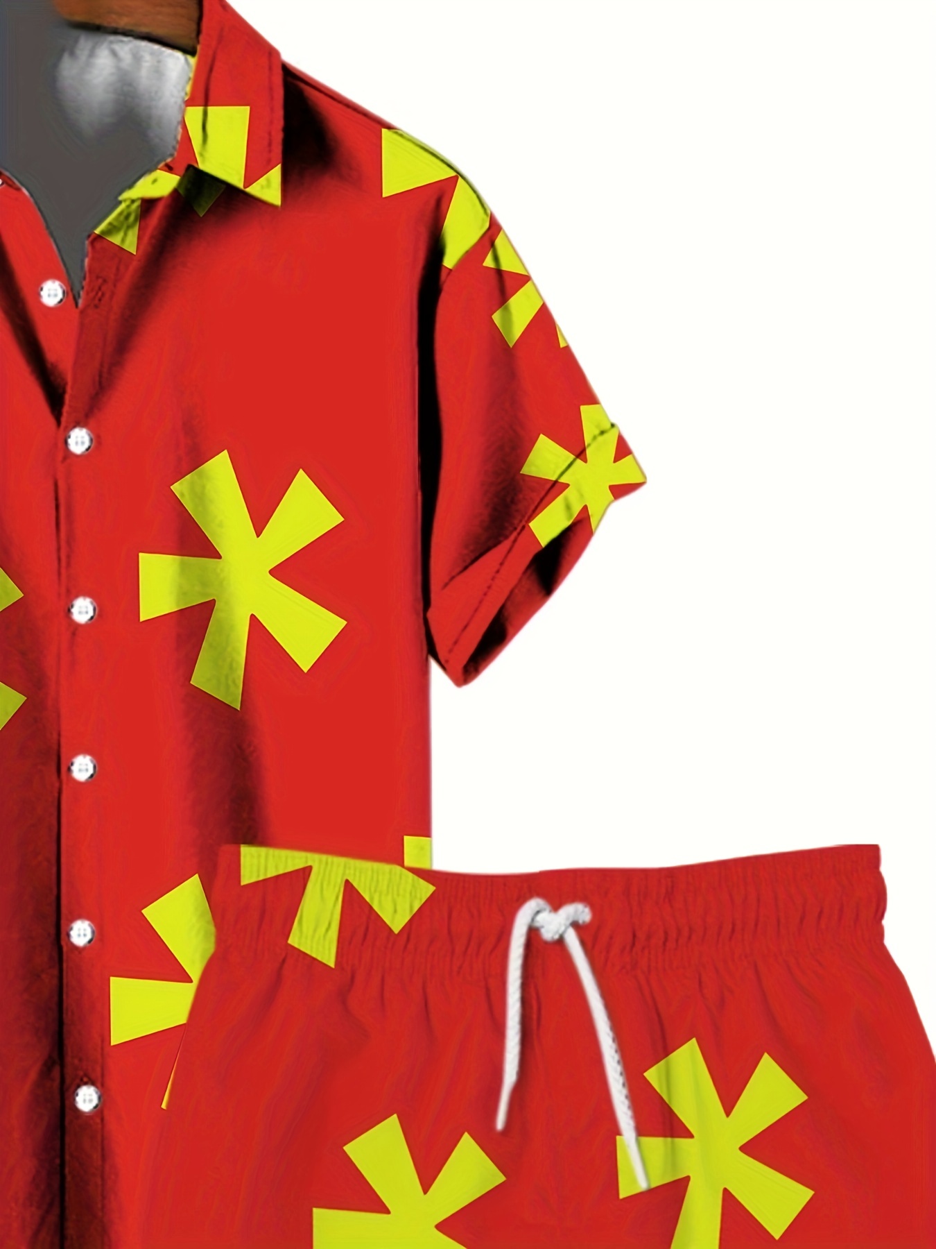 Men Button-Up Shirt Hawaiian Short Sleeve T-Shirt Tops 3D Digital Print  Shirts