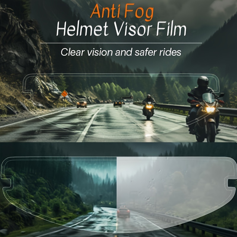 Amdohai Film de protection universel anti-buée et anti-pluie pour casque,  film anti-buée pour visière de casque, autocollant de protection pour  lentille 
