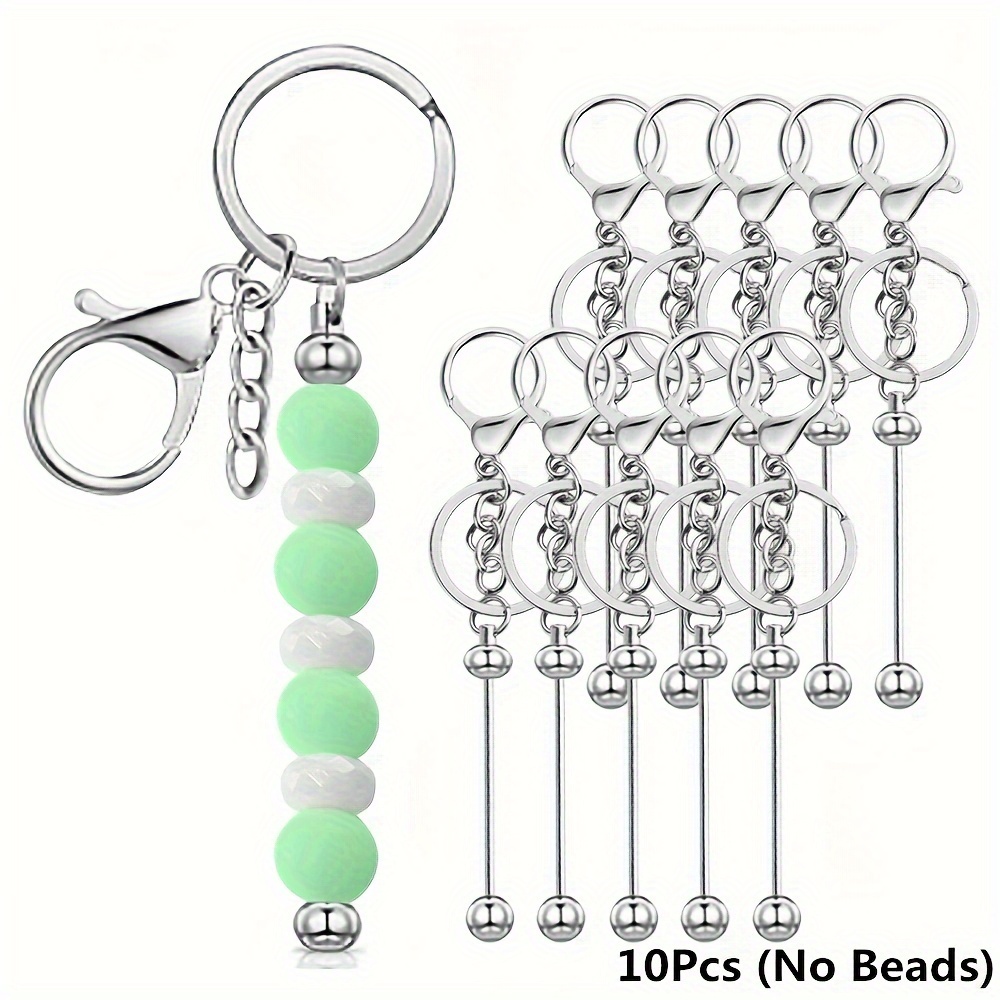 TINYSOME 50 Pieces/set Keychain DIY Round Bead Making Kit for Bracelet  Necklace Craft 