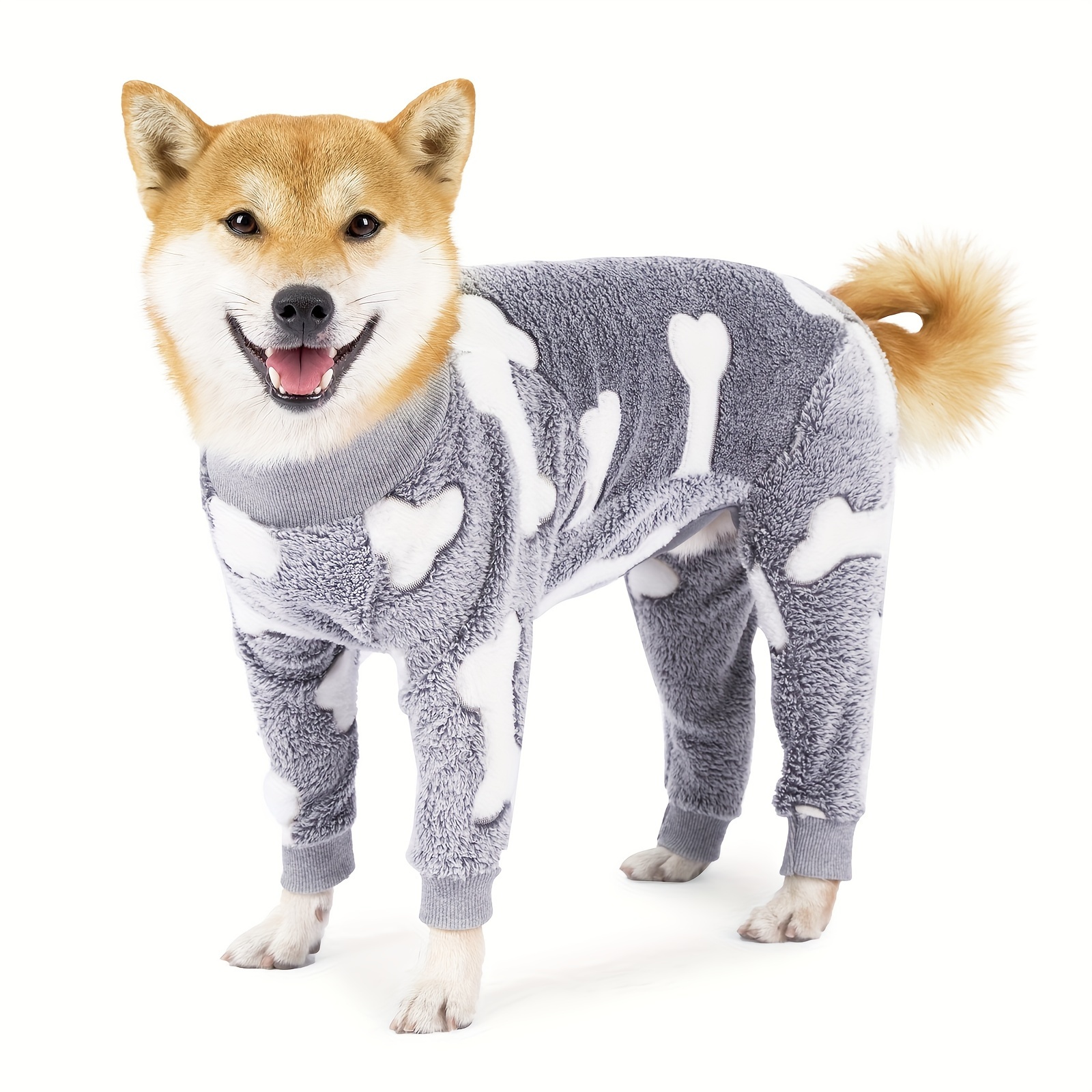 Image of Latest Winter Pajamas Pet Clothes Medium To Large Dog Pajamas Golden Retriever Anti-shedding Dog Warm Comforting Pajamas
