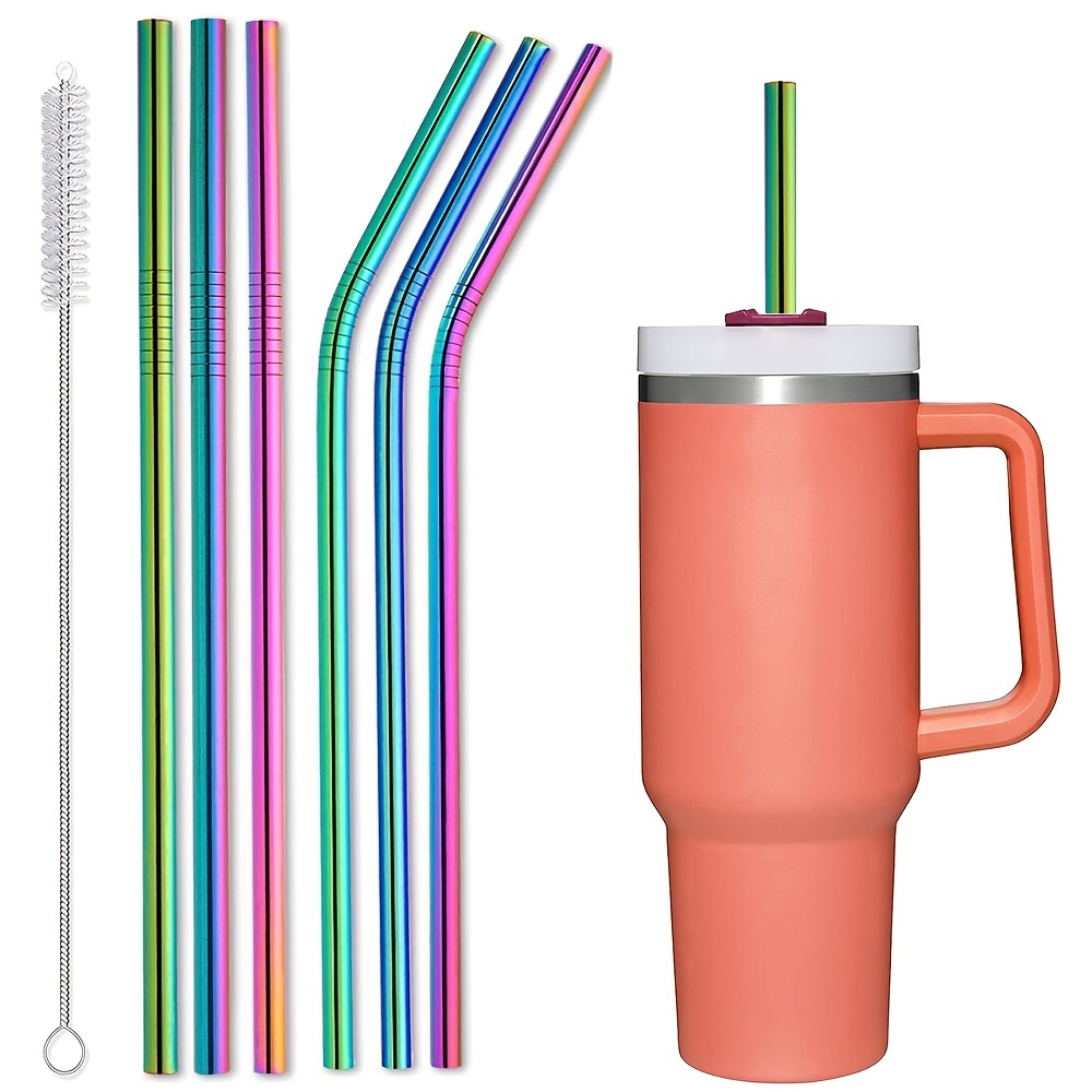 Replacement Straws for Stanley 40 oz Quencher Tumbler, 6 Pack Reusable  Straws Plastic Straws with Cleaning Brush Compatible with Stanley 40oz  Stanley Cup Stanley Water Jug 