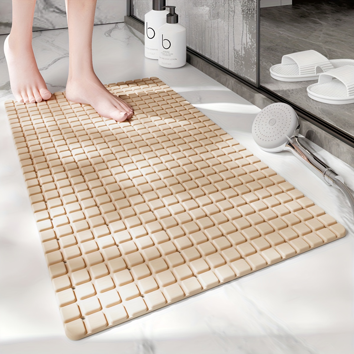 Tpe Bath Mat Safe Suction Massage Mat - Temu