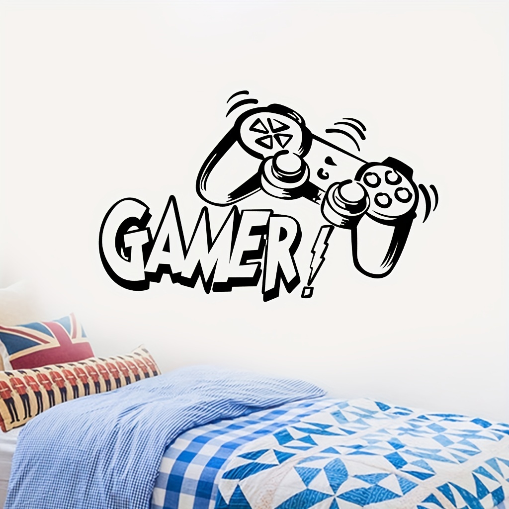 Gamer Wall Sticker - Gaming Zone - Gamer with Controller Wall Decal 