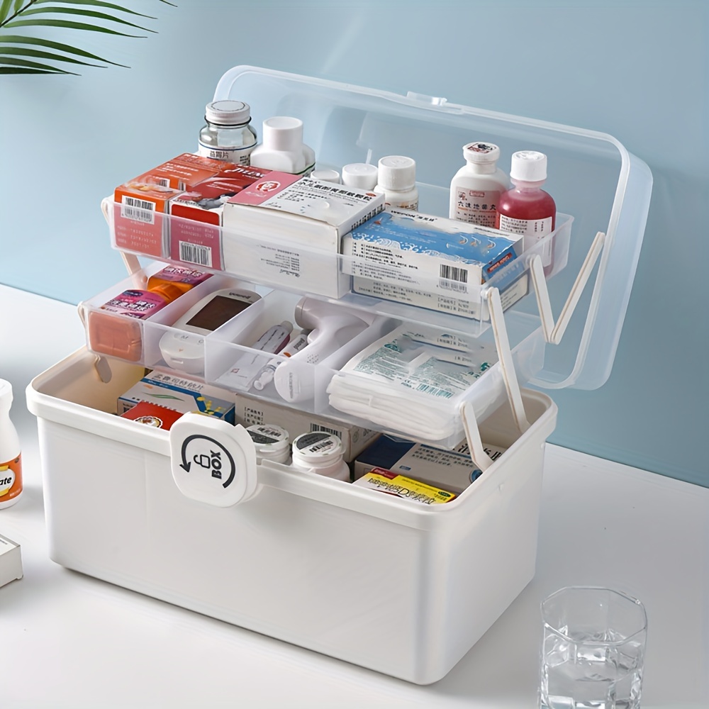 1PC Plastic Medicine Cabinet Portable Medicine Storage Box Household Health  Care Medicine Case Multi Lattice Layer Medicine Case for Home Hospital