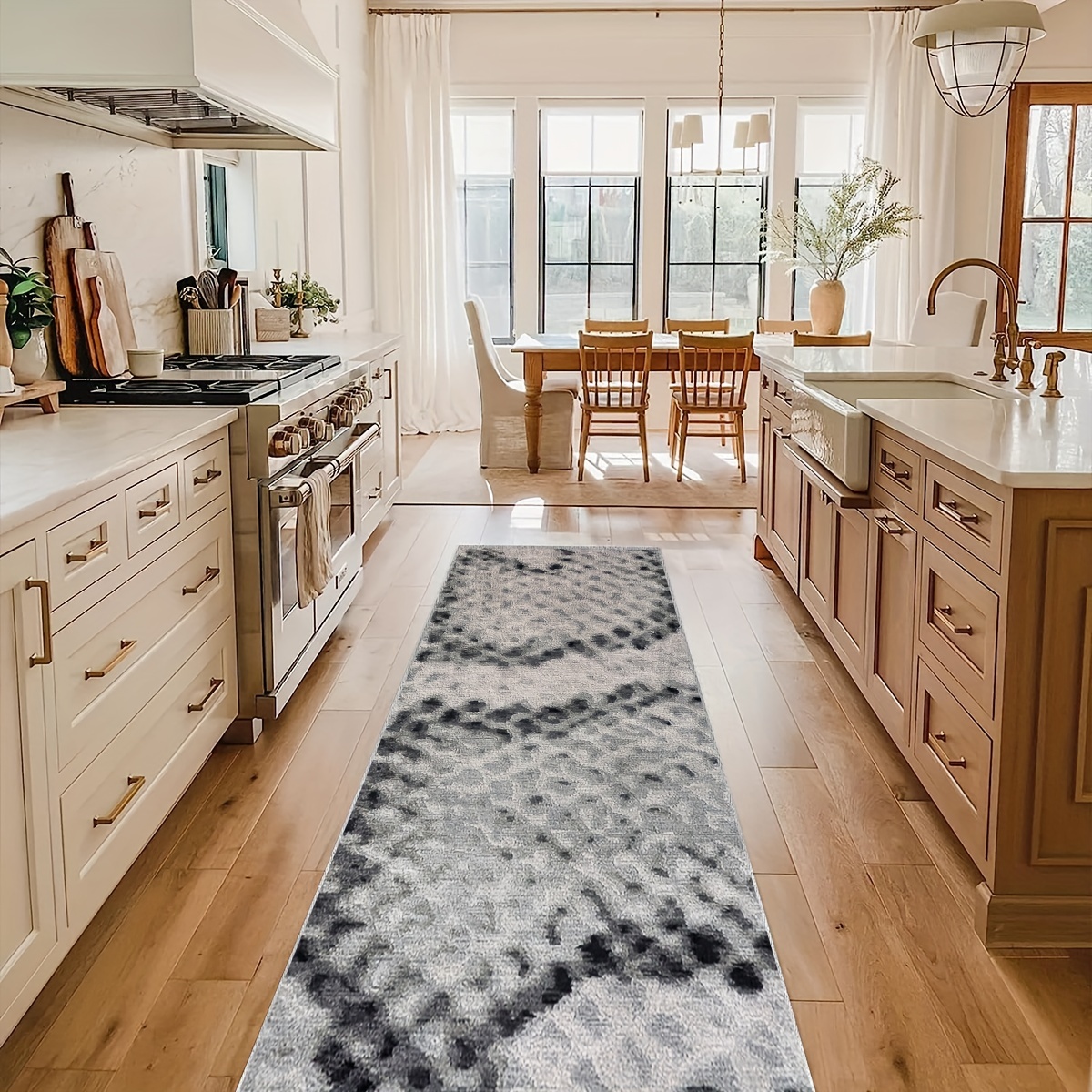 Tapetes de cocina para piso, alfombras de cocina a rayas blancas y grises,  tapete de cocina antifatiga, decoración de cocina, alfombra de pasillo
