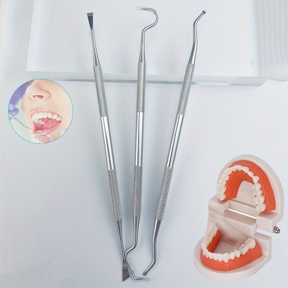 7 Teile / satz Zahnmedizin-Werkzeug-Kit, Edelstahl-Sauberer  Zahnarztschaber, Dentalhacke-Zahnreiniger. Dental Tool Produkte Mundpflege