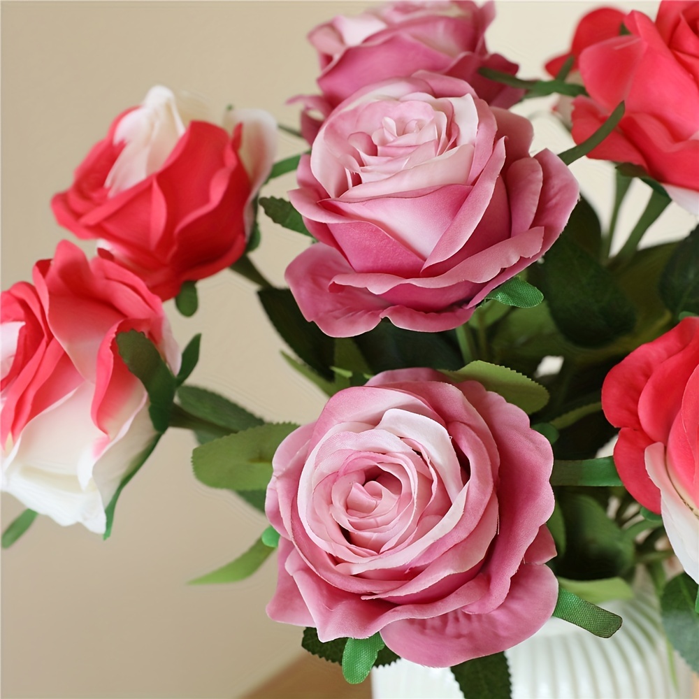 Small Roses Artificial Flowers  Small Rose Home Artificial - Colors 15  Heads/bouquet - Aliexpress