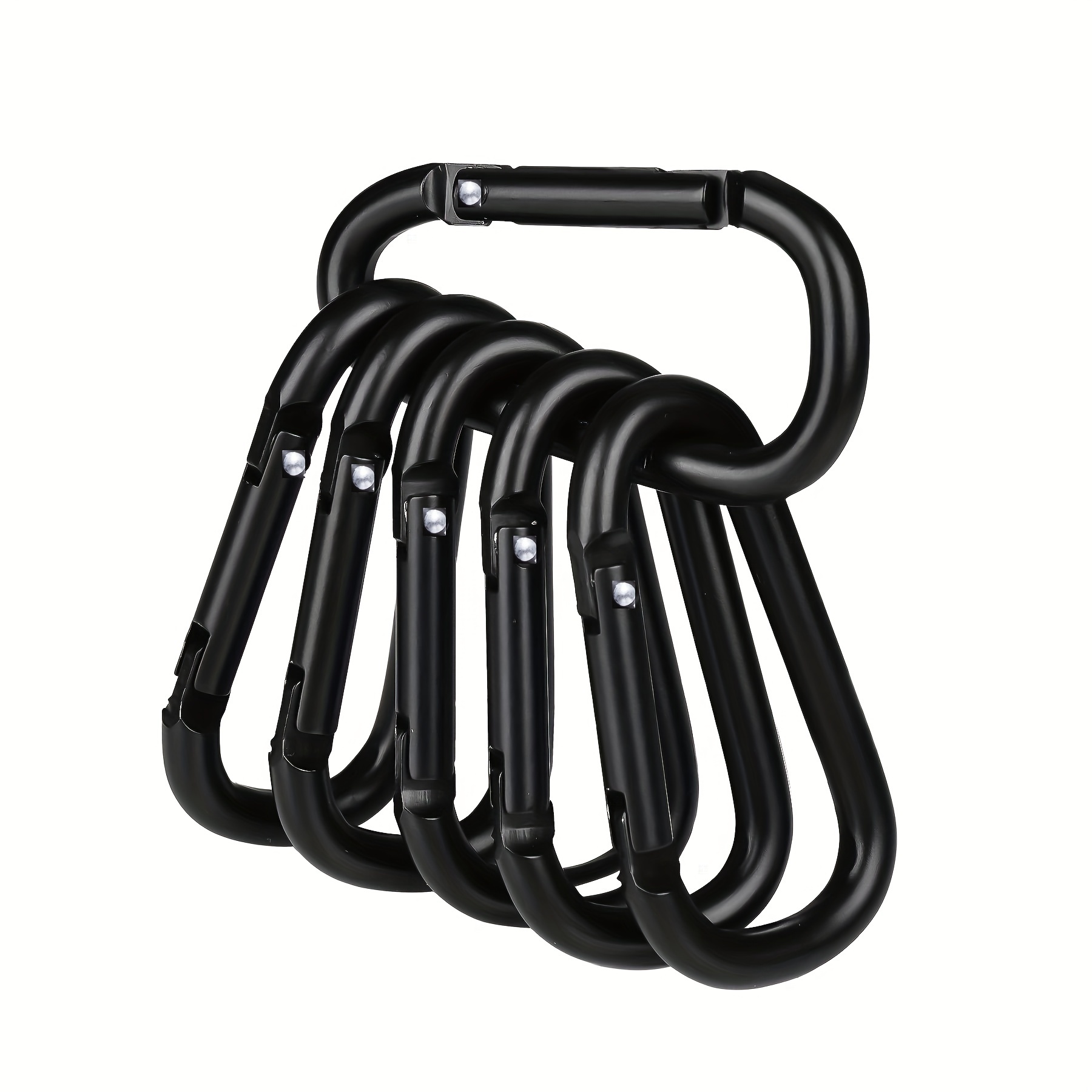 1Pc Carabiner Keychain D Shape Aluminum Alloy Multifunction Hook