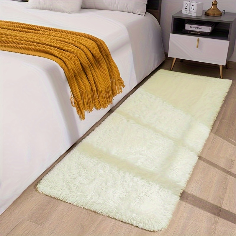 

1pc Minimalist Stylish Rug, Dry Cleaning Mat, Solid Color Decorative Soft Rug, Cute And Fluffy Carpet, Suitable For Living Room Leisure Area Bedside Accessories Home Decor