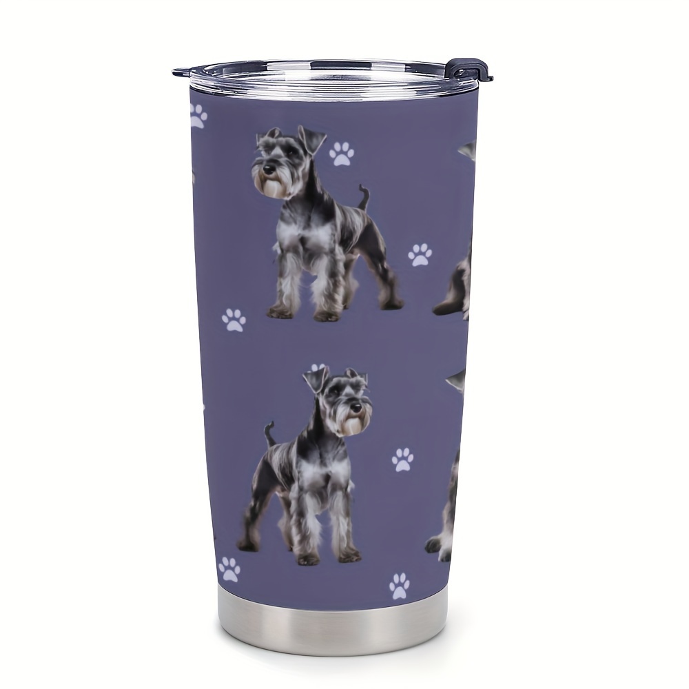 TEMU 1pc 20oz Cute Schnauzer Gifts For Men Women, Tumbler Cup, Gifts For , Valentine's Day Gifts For Him Her, Insulated Travel Coffee Mug With Lid