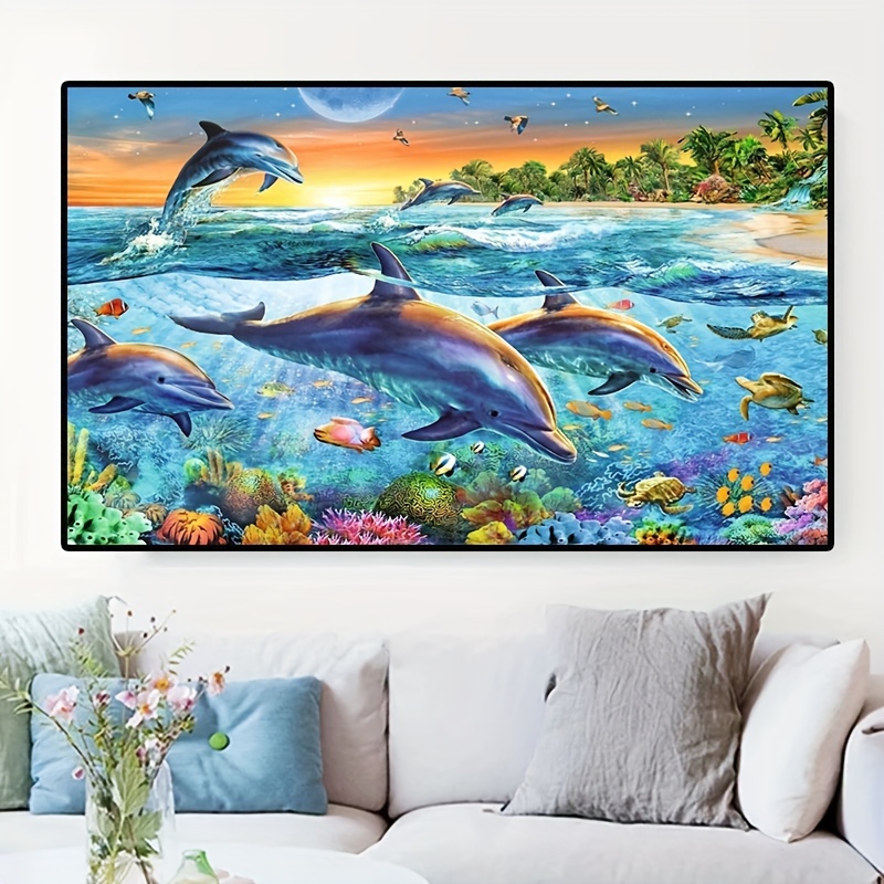 Painting By Numbers Kit For Adults Cartoon Dolphin And - Temu