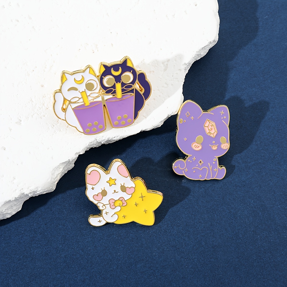 Cat, Moon and Star Pin