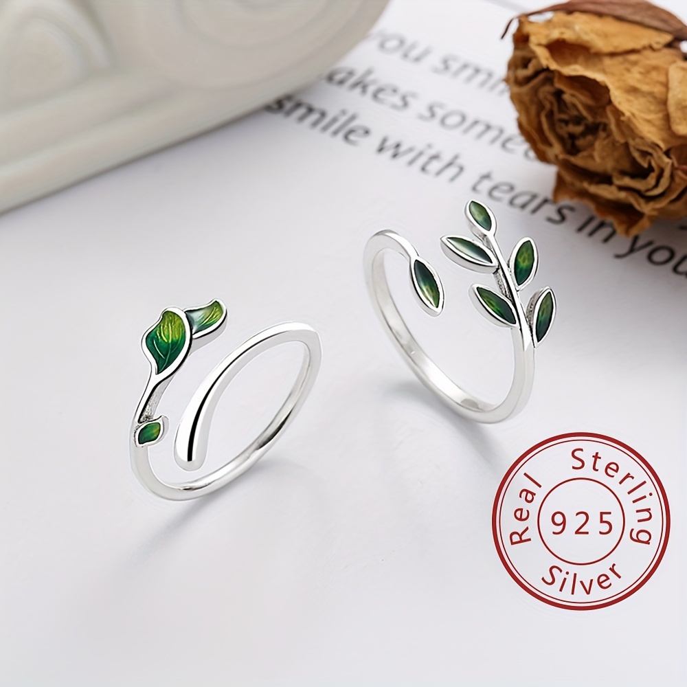 

1pc 925 Sterling Silver Wrap Ring Retro Leaf Design Suitable For Men And Women High Quality Adjustable Ring Gift For Family/ Friends/ Lover