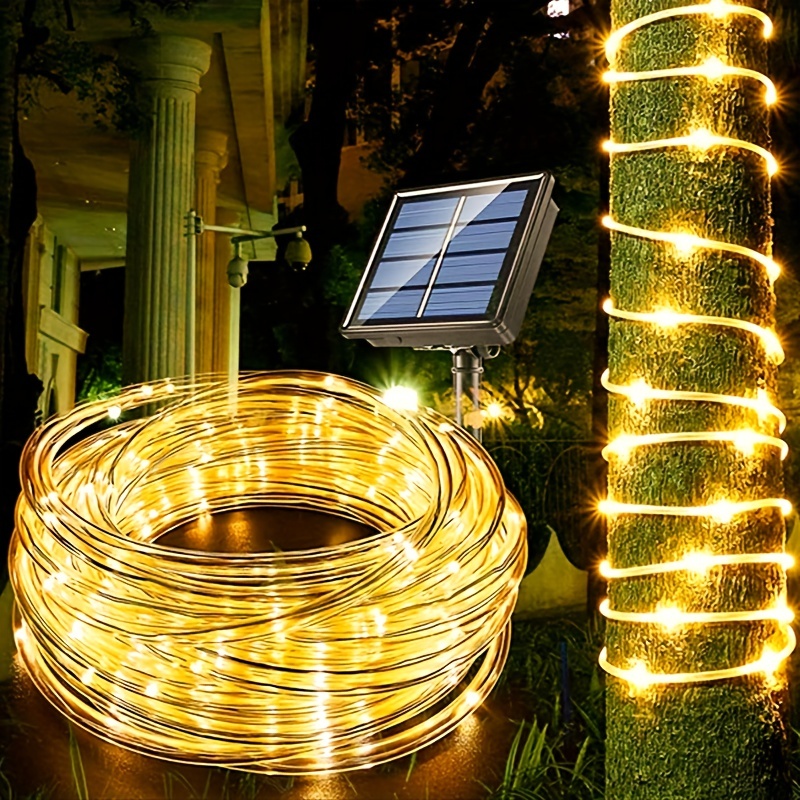 Guirlande Lumineuse Solaire, 7M 50 LED Exterieur Lampe IP65 Imperméable  Intérieur Exterieu avec 8 Modes Lampe