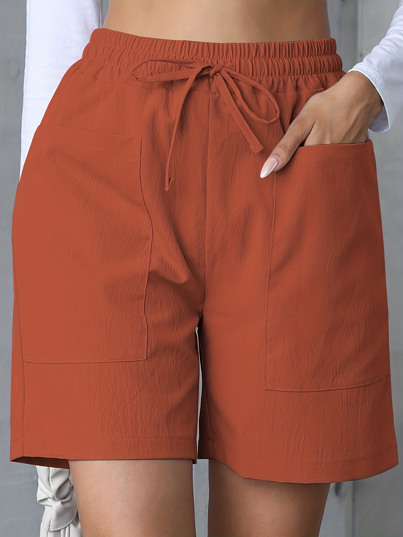 Pantalones Cortos Deportivos Cordón En Cintura Pantalones - Temu