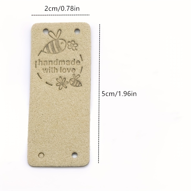 Bee Faux Label Tags Rectangle Pattern Handmade With Love - Temu
