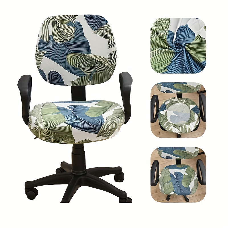 Fundas universales para silla de oficina de computadora, color puro, fundas  elásticas para silla giratorias, solo fundas para silla C098 (azul lago)