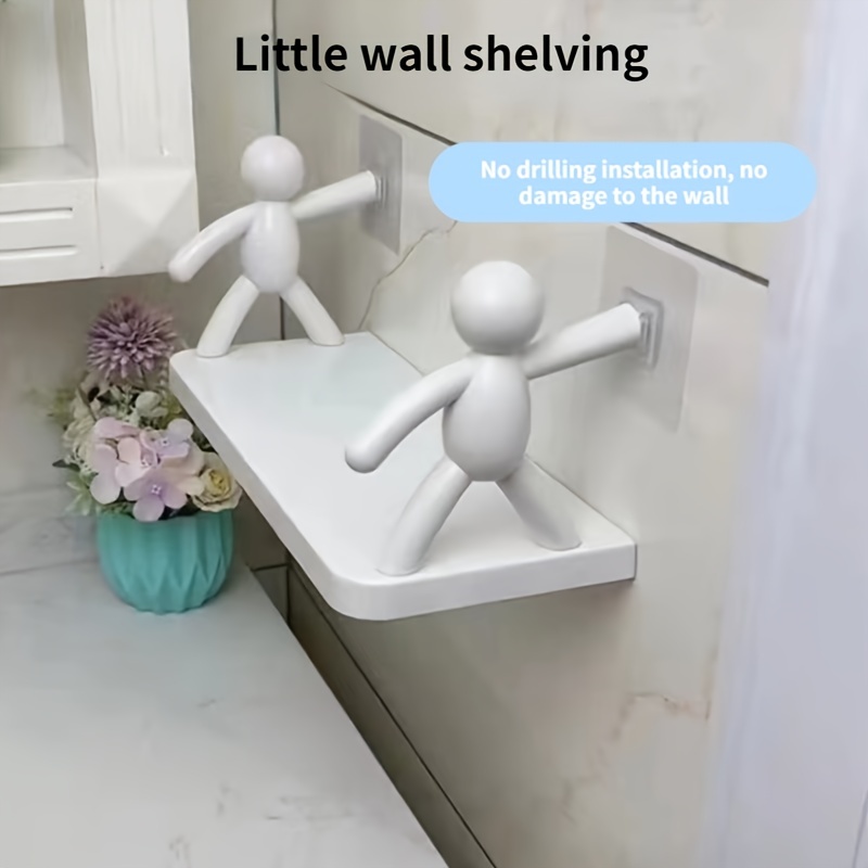 Bathroom Floating Shelves No Drilling Storage Hanging Rack for Household  Accessories 4