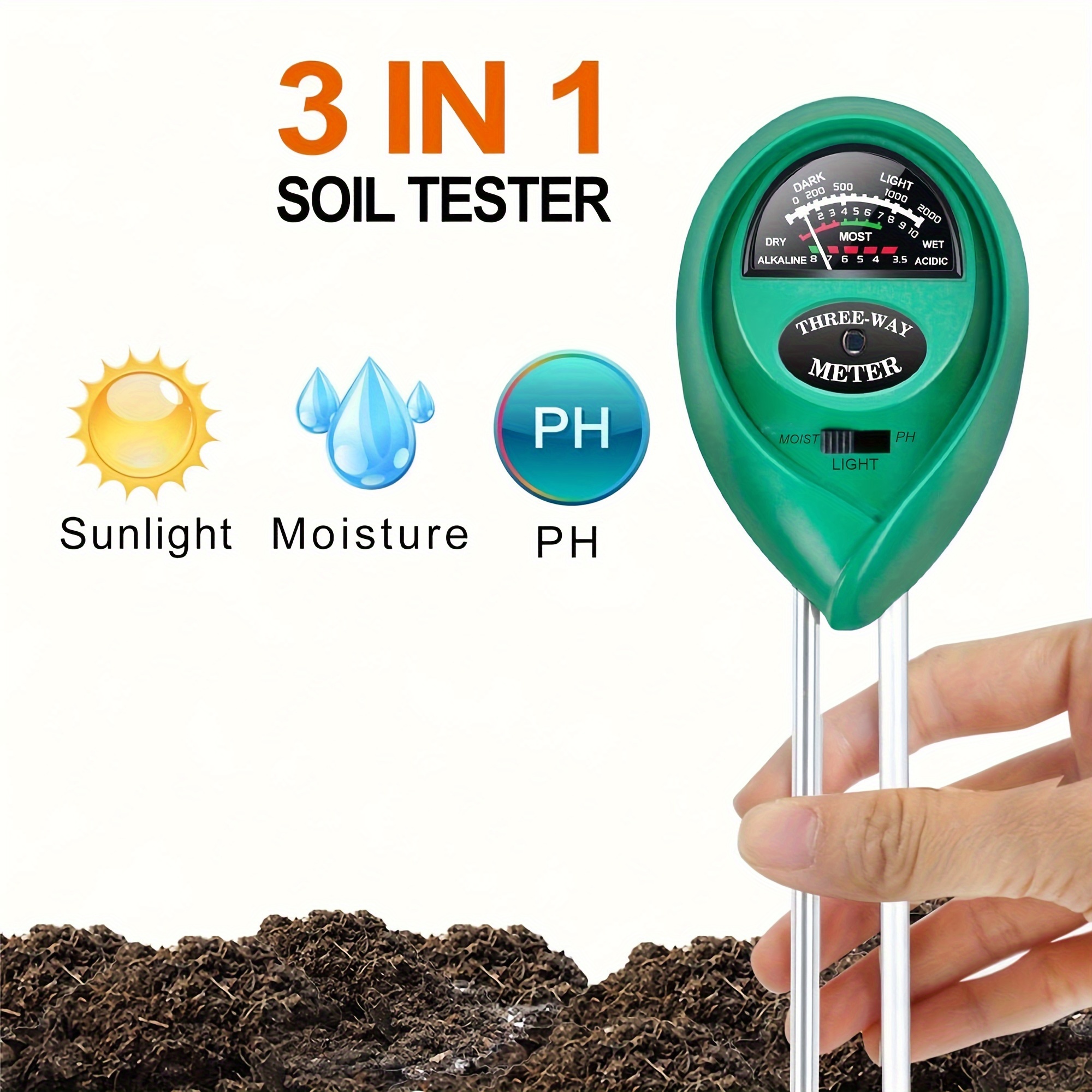 Mini Soil Moisture Meter Acidity Humidity Hygrometer Metal Sensor