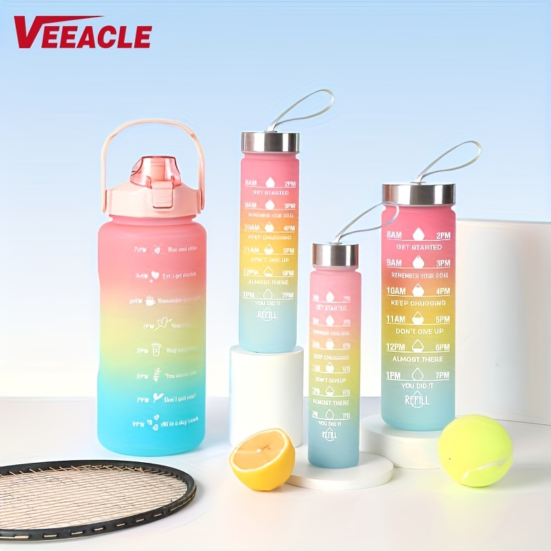 Trendy Gradient Water Bottle, Large Capacity Portable Straw Cup For Sports  And Fitness, Leakproof Drinking Bottle With Wide Mouth - Temu