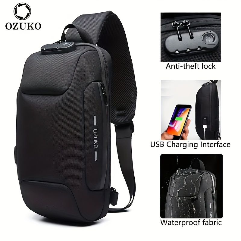  Chest Bag for Men Anti-Theft Bags Password Lock Sling Bag  Trendy Sports One Shoulder Messenger Bag : Clothing, Shoes & Jewelry