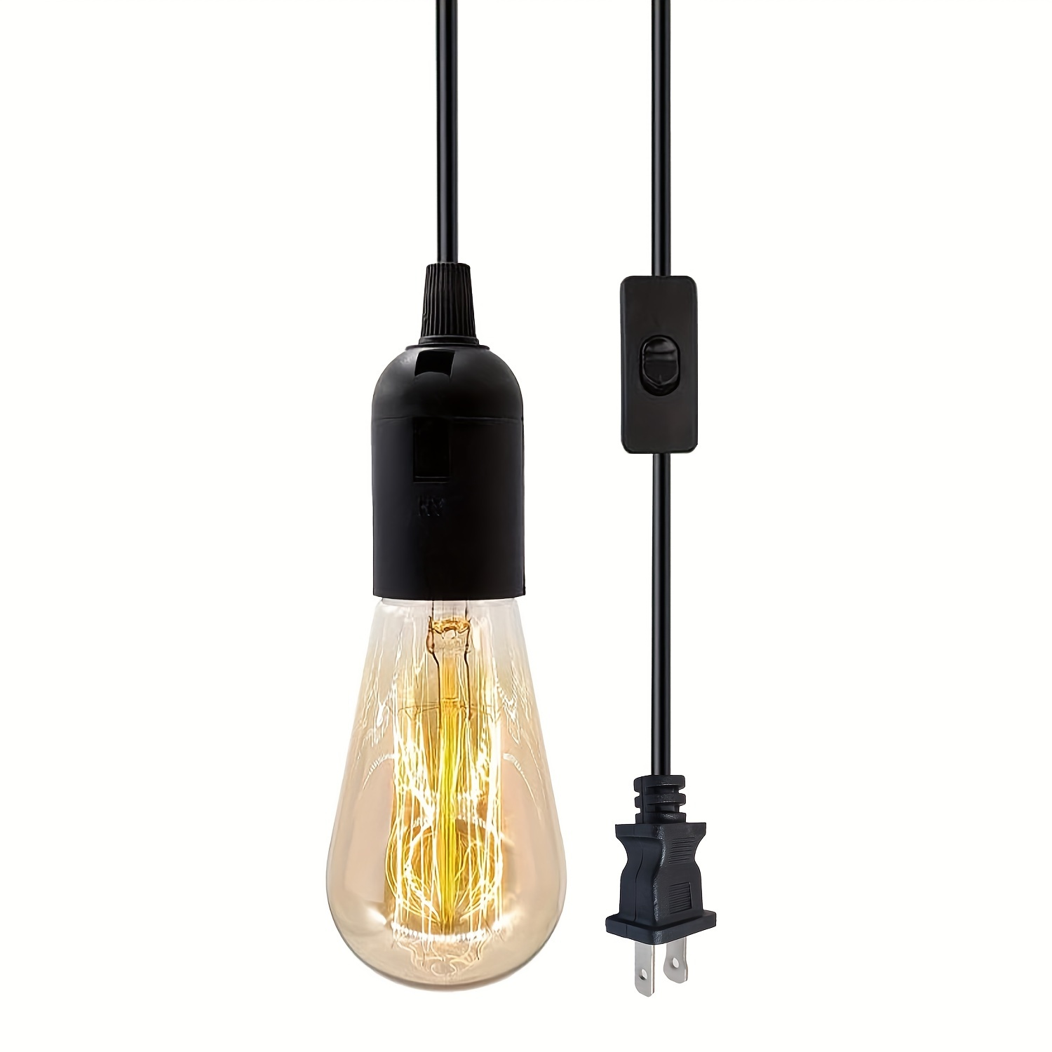 Kit de lámpara de cable de luz colgante, cable de bombilla colgante de 15  pies con certificación UL E26, kit de cable de lámpara colgante con