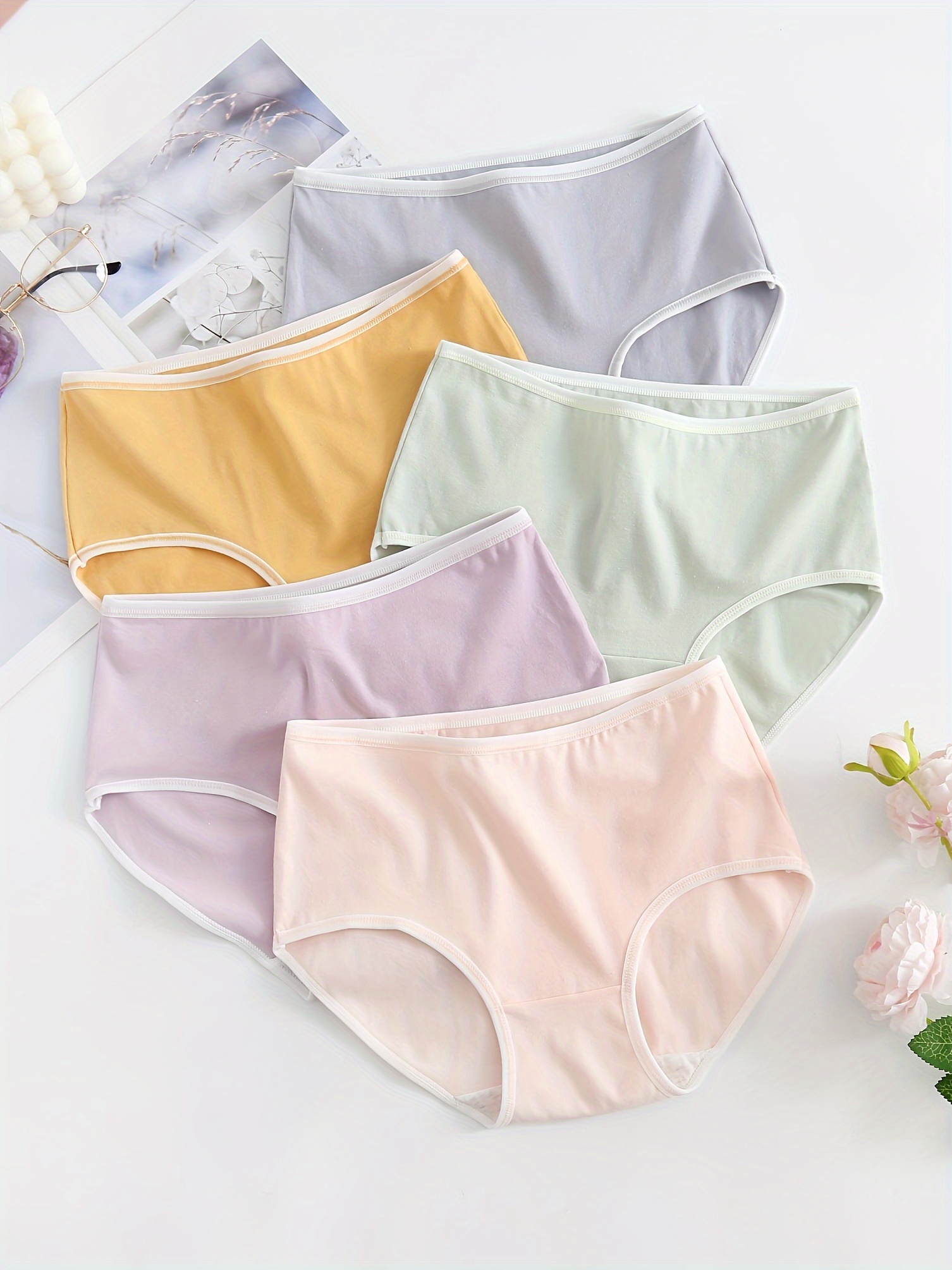 Simple Cotton Panties Comfy Breathable Stretch - Temu United Kingdom