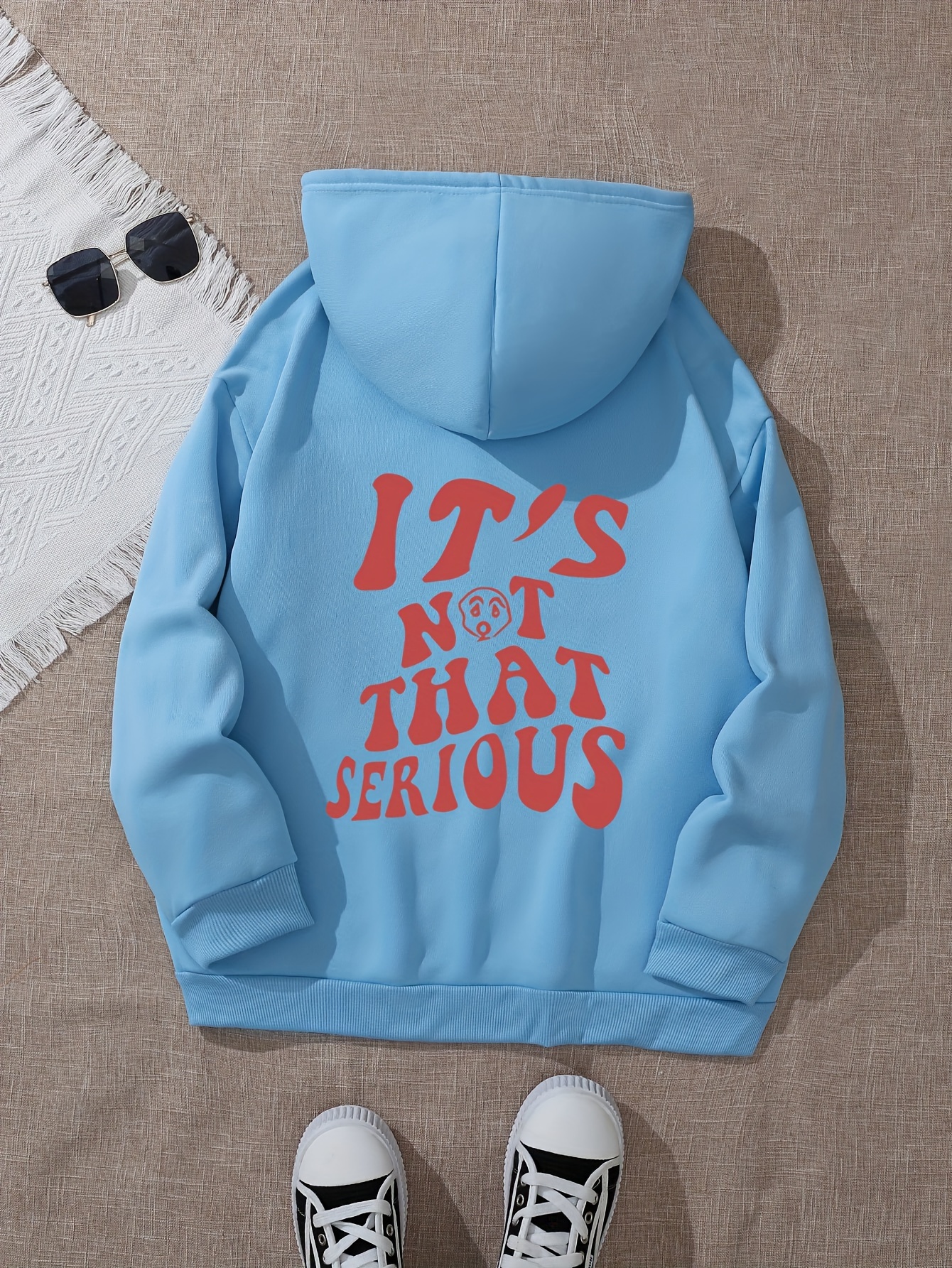 Letter Print Hoodie Drawstring Casual Hooded Sweatshirt Fall - Temu Canada