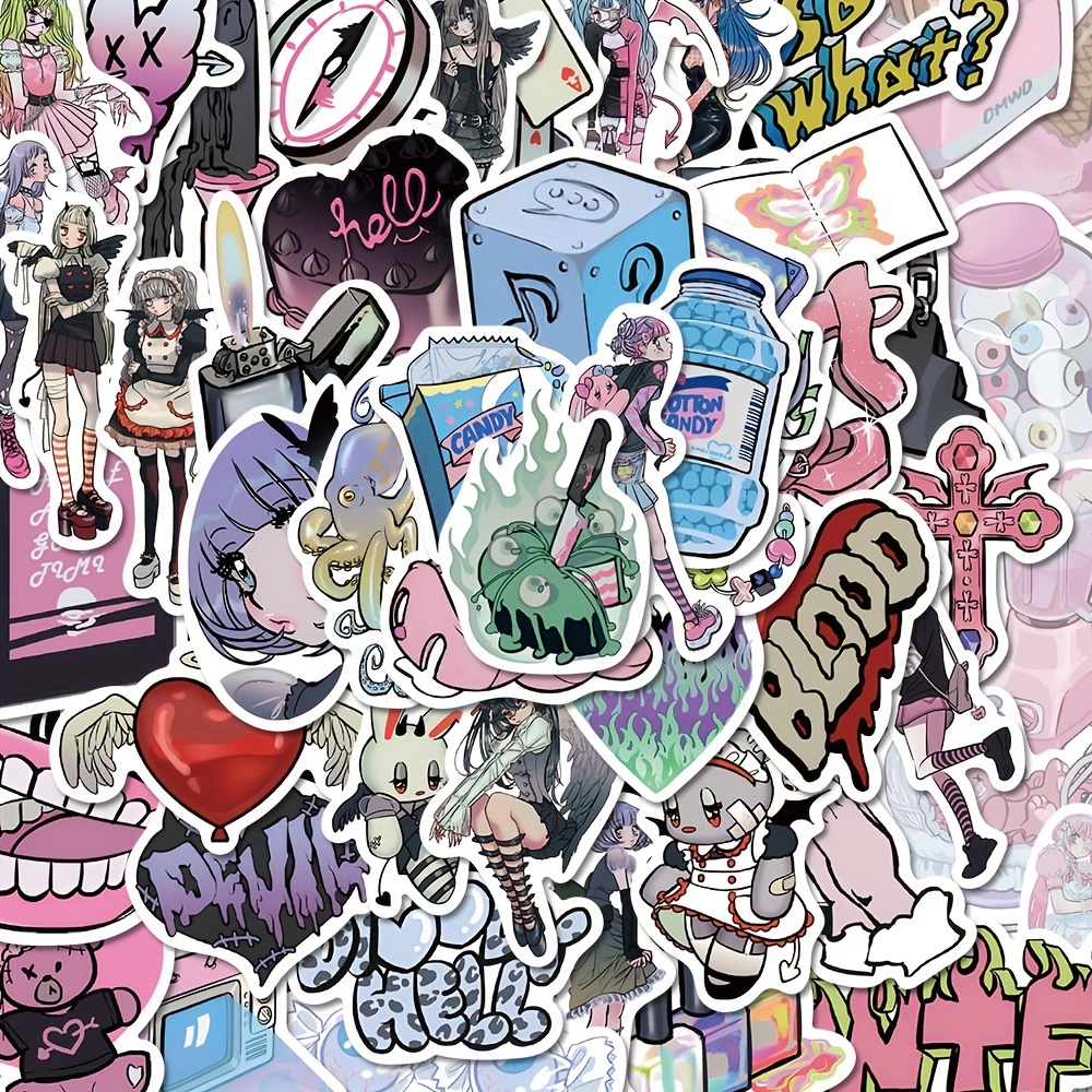 61pcs Downtown Girl Stickers,Downtown Girl Aesthetic Vinyl Laptop Computer  Phone Water Bottle Stickers