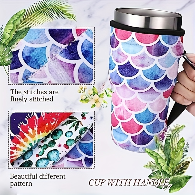 Sakura Train Reusable Iced Coffee Cup Sleeve, Neoprene Insulated