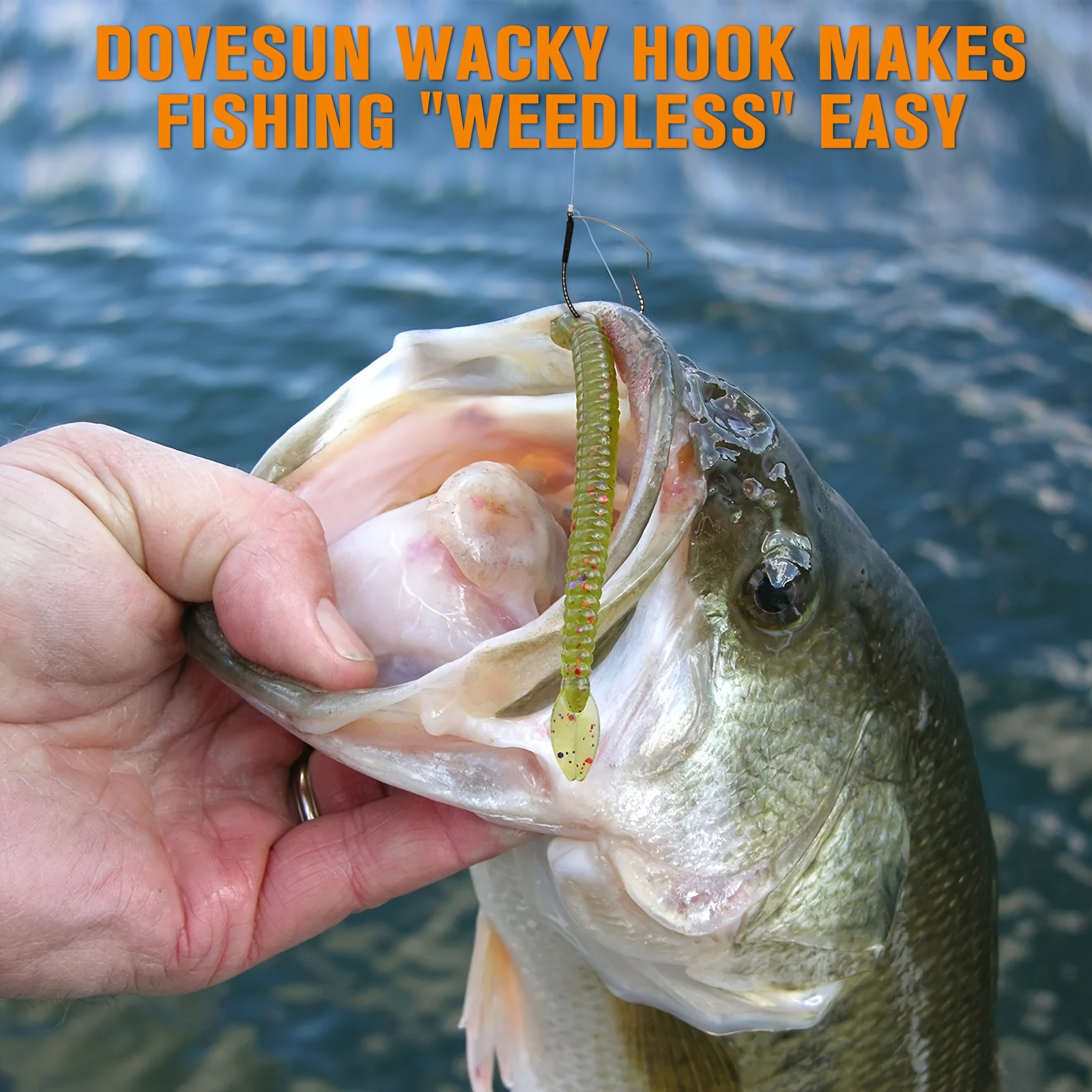 Sumind 50 Pieces Weedless Fishing Hooks Wacky Worm Hooks Wide Rig Fishing  Hooks Carbon Steel Fishing Wacky Worm Hooks for Soft Worm Baits
