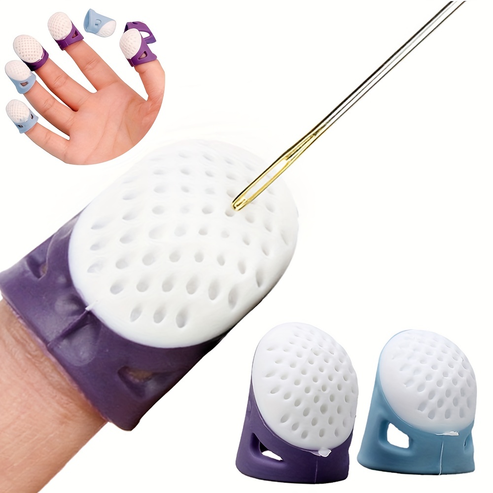 2 dedales, dedales de silicona grandes, puntas de dedos de goma,  protectores de dedos, fundas para coser a mano para trabajar a mano,  accesorios de