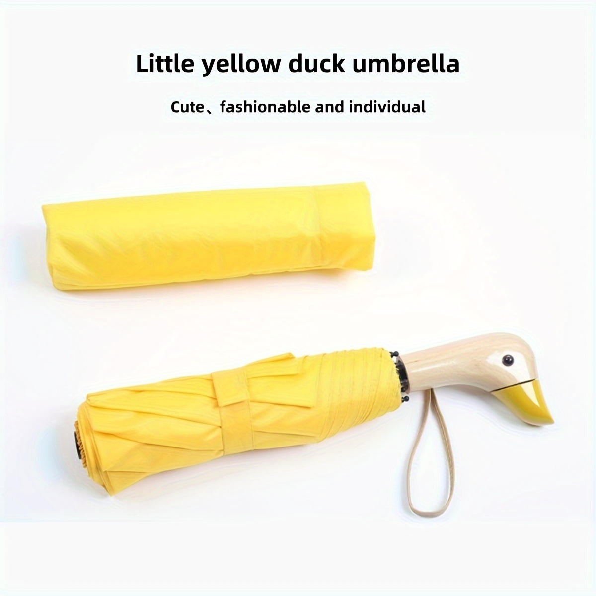 

Little Yellow Duck Tri-fold 8 Manual Folding Umbrella, Gift For Christmas, Halloween And New Year