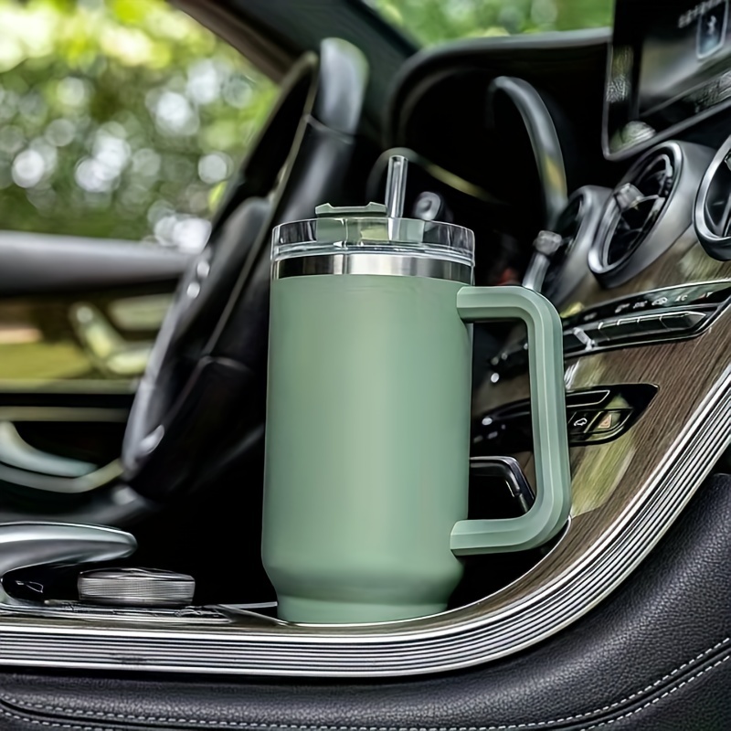 Portable Car Tumbler With Handle And Straw 304 Stainless - Temu