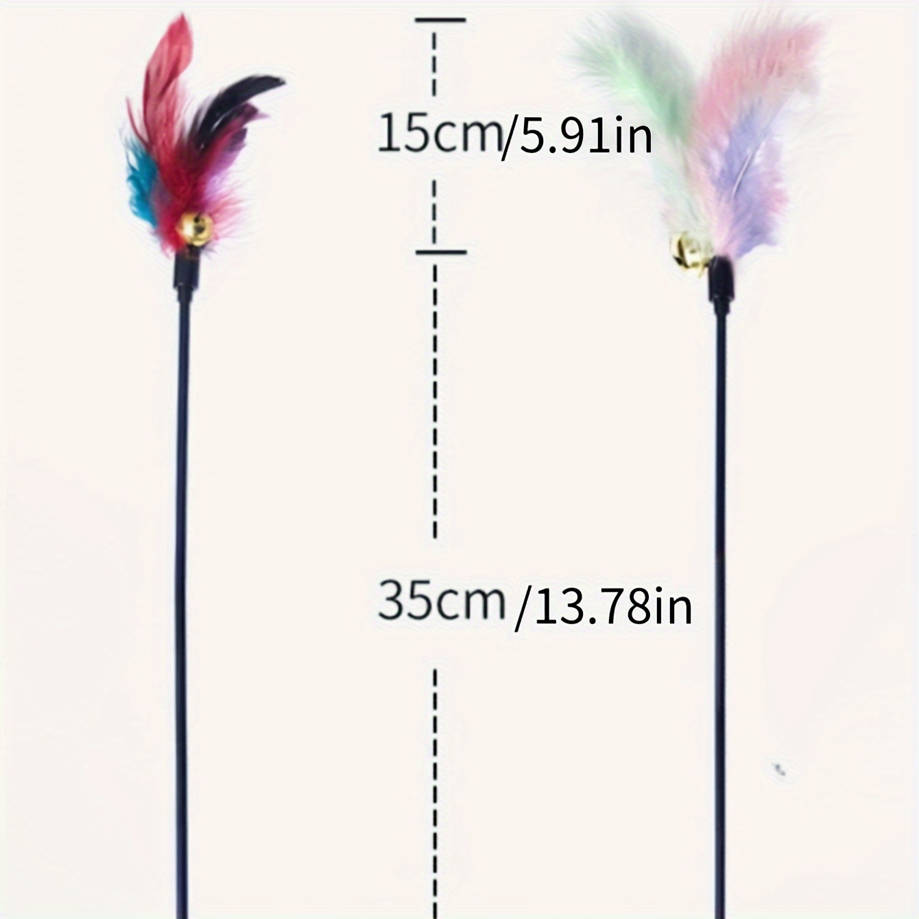 Feather Teaser Cat Toys, Interactive 2pcs Telescopic Rod Cat Teaser Stick  With 8pcs Cat Teaser Worm Feather Attachments And 1pc Plush Chewing Toy