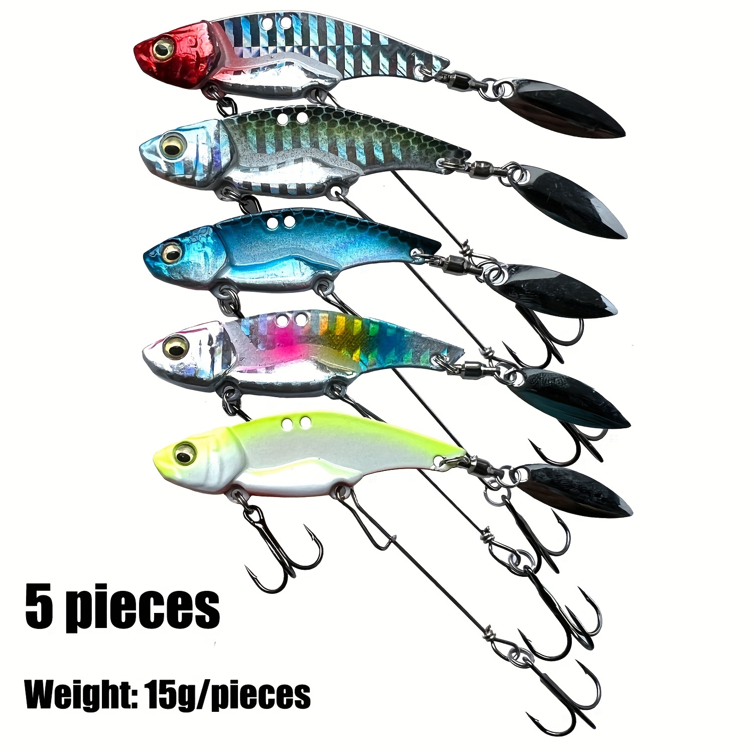 5pcs Metal Vib Lipless Fishing Lure - Long Casting, Blade Spinner Bait For  Freshwater And Saltwater Fishing - Hard Bait With Realistic Action