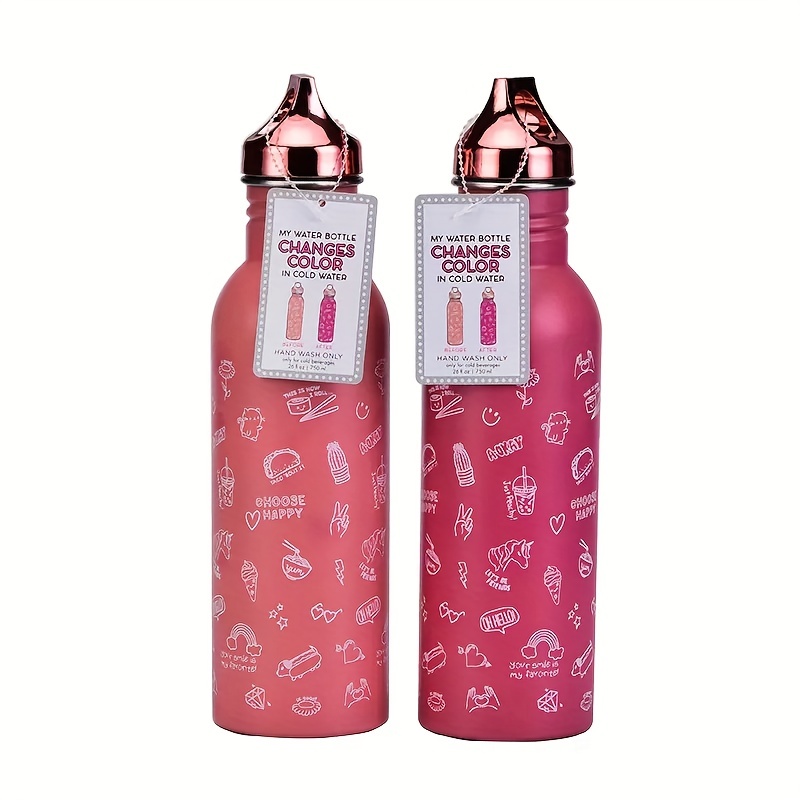 Color Changing Reusable Metal Water Bottle Cute - Temu