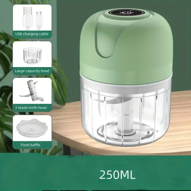 Rechargeable Electric Garlic Chopper - Portable Veggie Grinder With Steel  Blade For Ginger, Chili, Fruit, Meat - Capacity - Easy To Use And Clean -  Temu