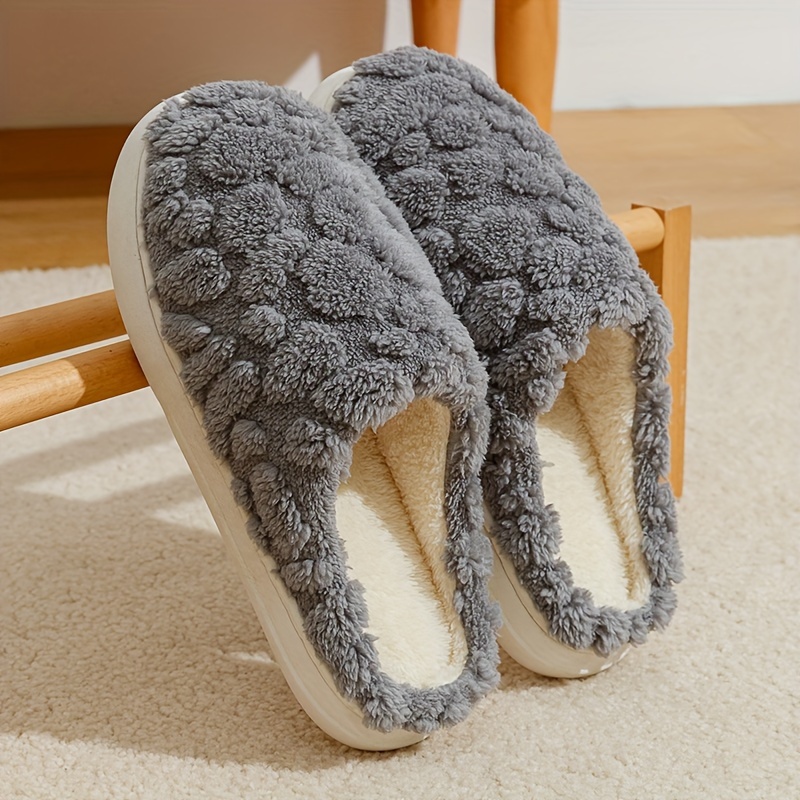 Winter Plush Flat Home Slippers Cozy Warm Soft Sole Slip Temu