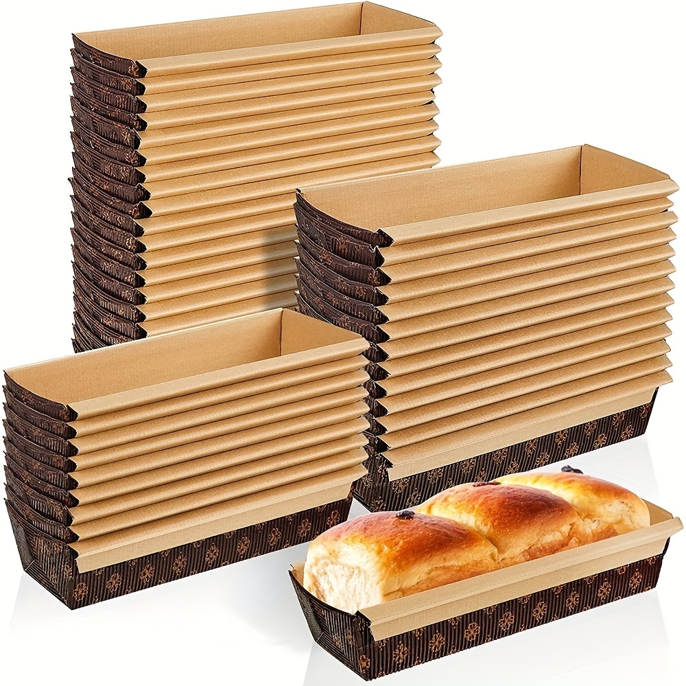 Paper Loaf Pan Corrugated Cake Cups Rectangular Paper Holder - Temu