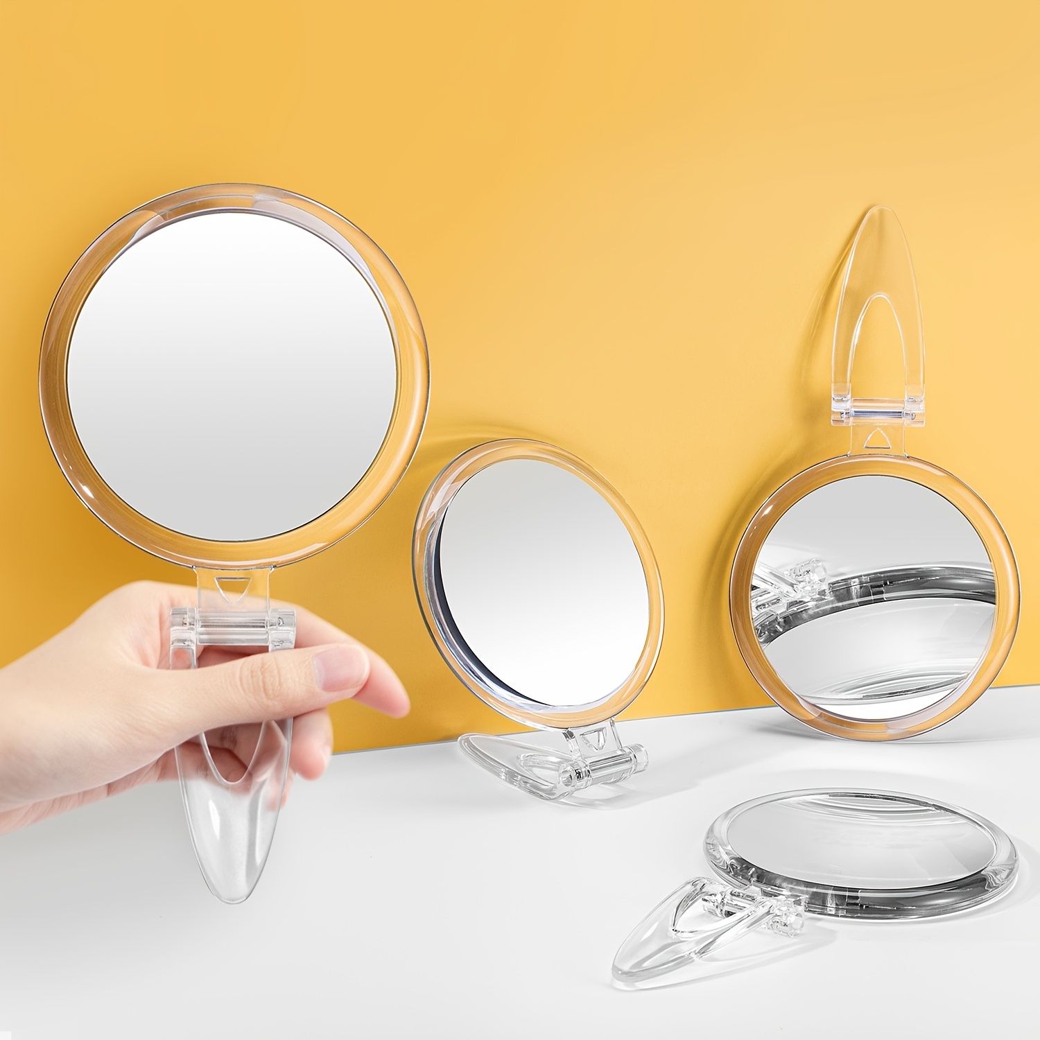 Espejo de aumento de 5 pulgadas, 20X, espejo de dos caras, aumento de  20X/1X, espejo de maquillaje plegable con soporte de mano/soporte, uso para