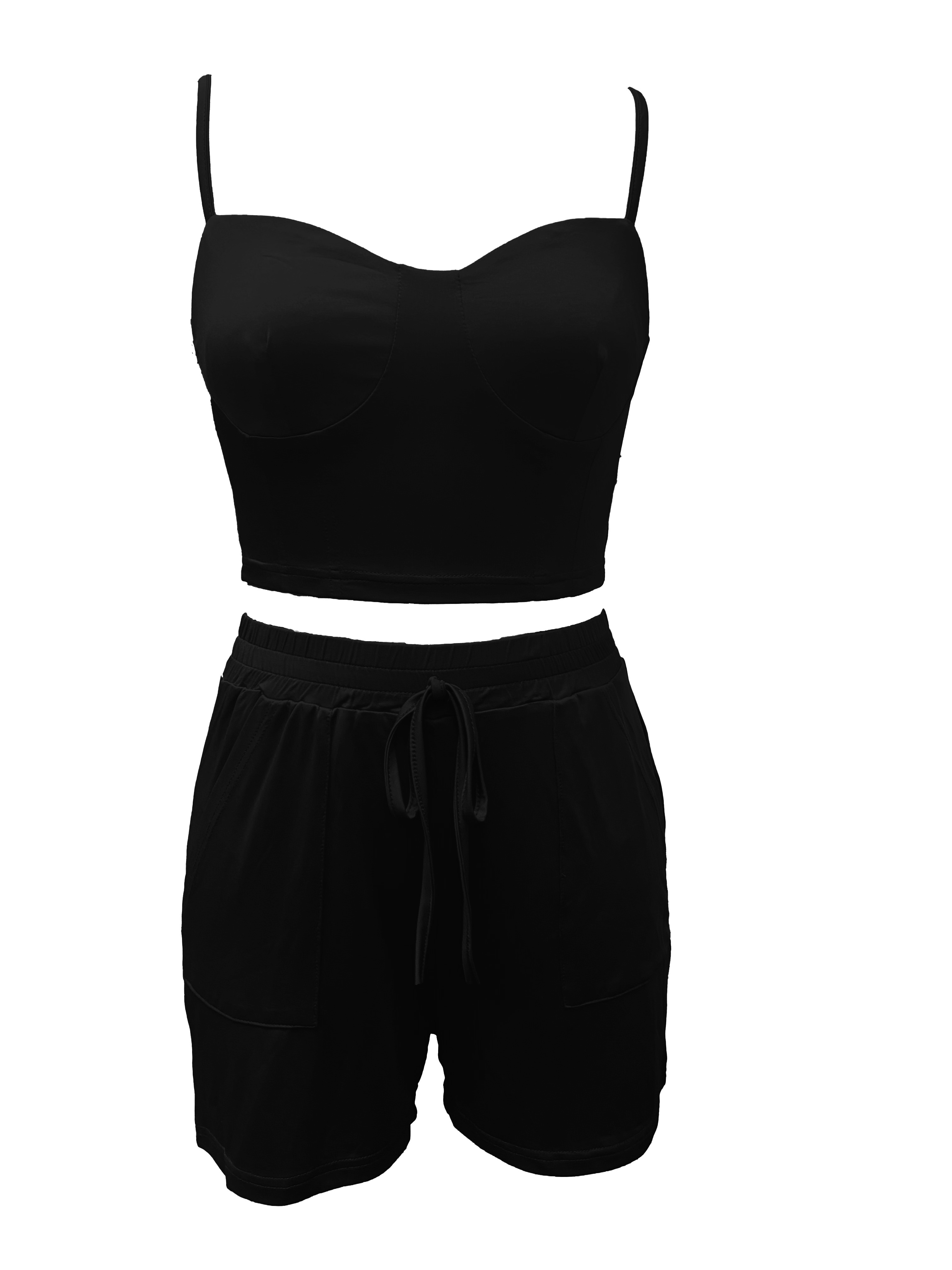 Women Summer Fashion 2 Piece Set Crop Top & High Waist Pants Set