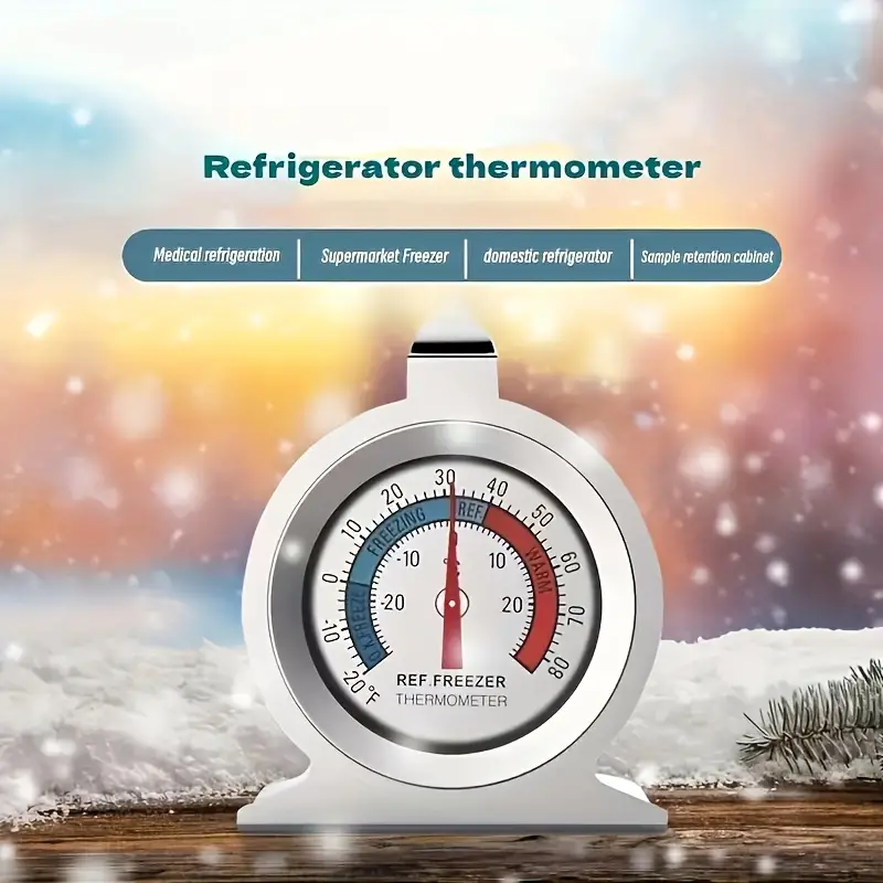 Refrigerator Thermometer, -30 To 30 Degrees Celsius/-20 To 80 Degrees  Fahrenheit, Classic Refrigerator Thermometer With Large Dial And Red  Indicator Light Thermometer, Suitable For Cold Storage, Freezer, Household  Kitchen Tools - Temu