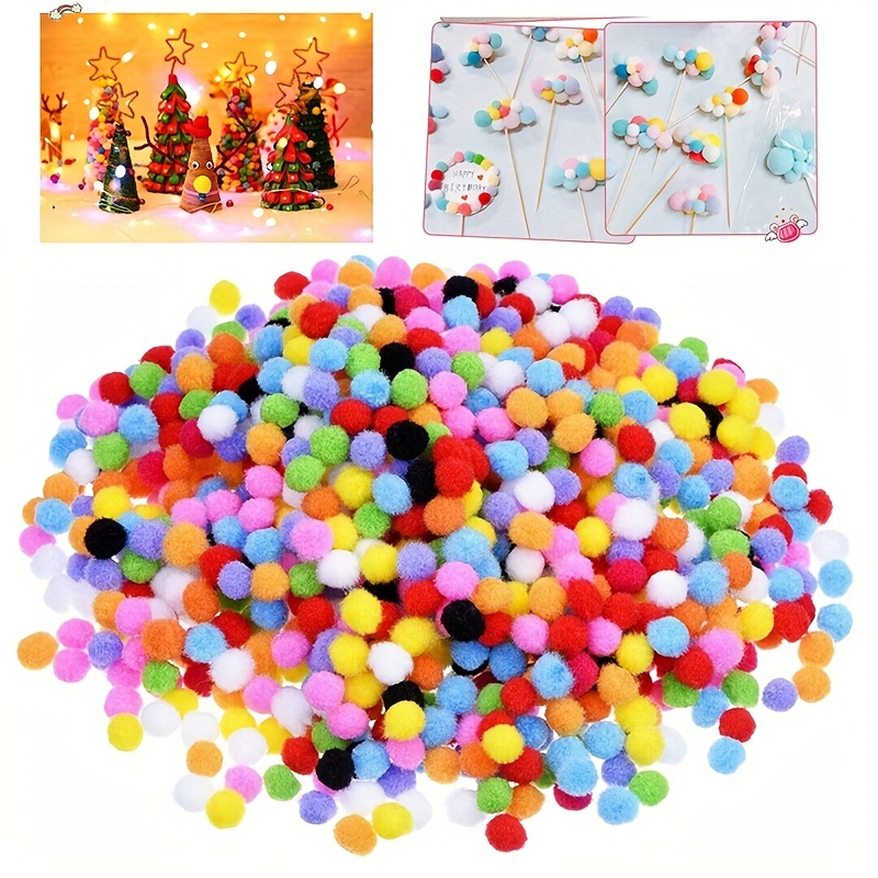 100pcs 25mm Pom Poms Craft Making Multicolor Pom Pom Balls Fluffy Puff  Balls Colorful Pompoms for Creative Craft Art DIY School - AliExpress