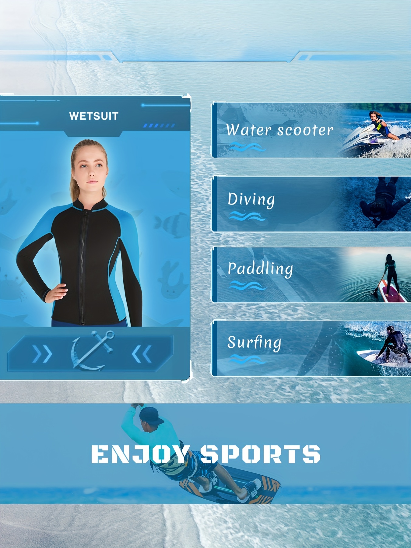 Traje de neopreno de agua fría para hombres y mujeres, diseño de cremallera  trasera, súper elástico, cálido para natación, buceo, surf, esnórquel