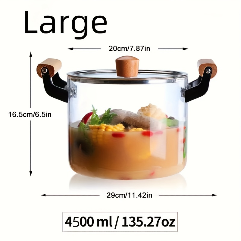 Glass Saucepan With Cover, Heat-resistant Glass Stovetop Pot And