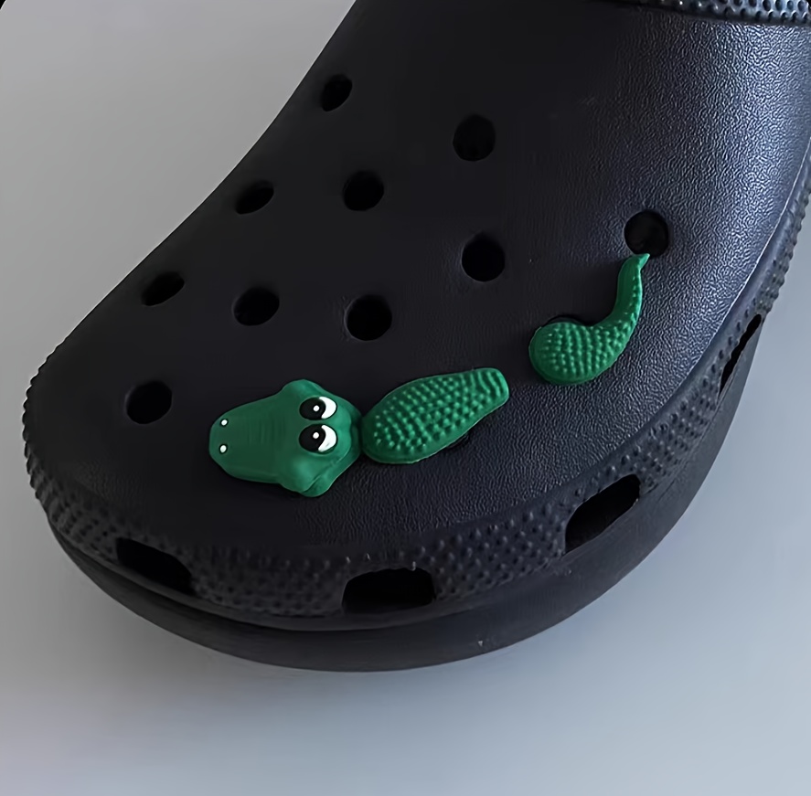Funny 3d Crocodile Snake Series Shoe Charms Clogs Sandal Temu