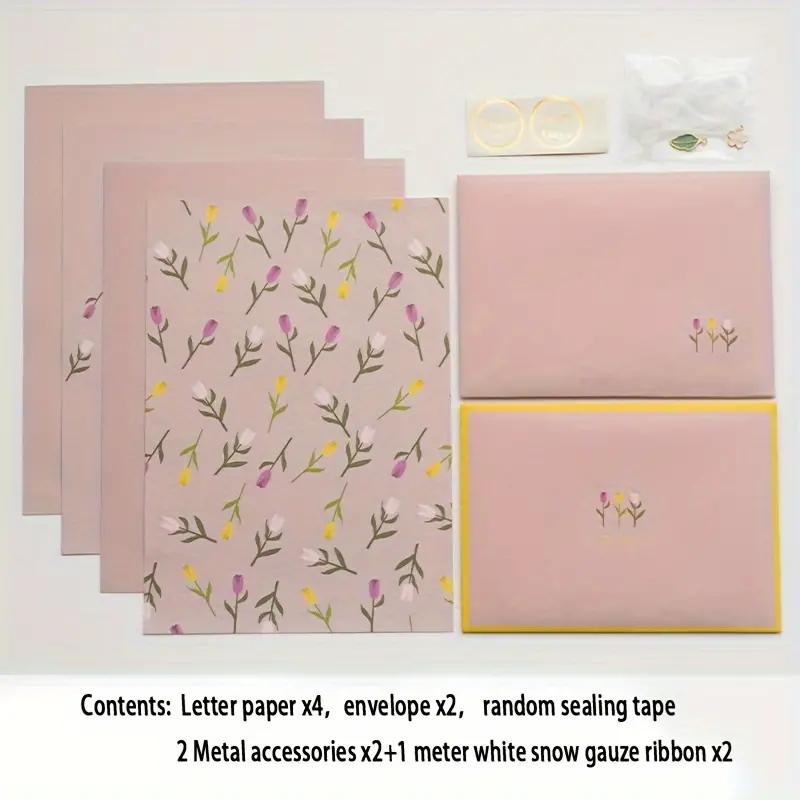 Cute Fresh Letter Paper Envelope Set Exquisite Texture - Temu